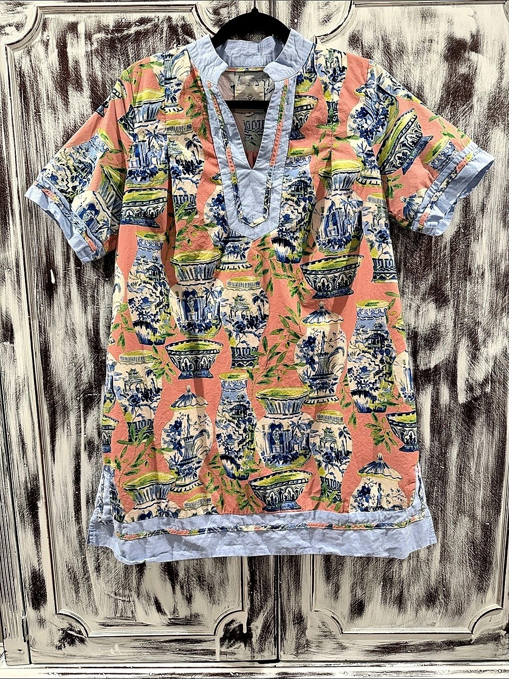 Umgee Printed Tunic in Pink & Blue Like New